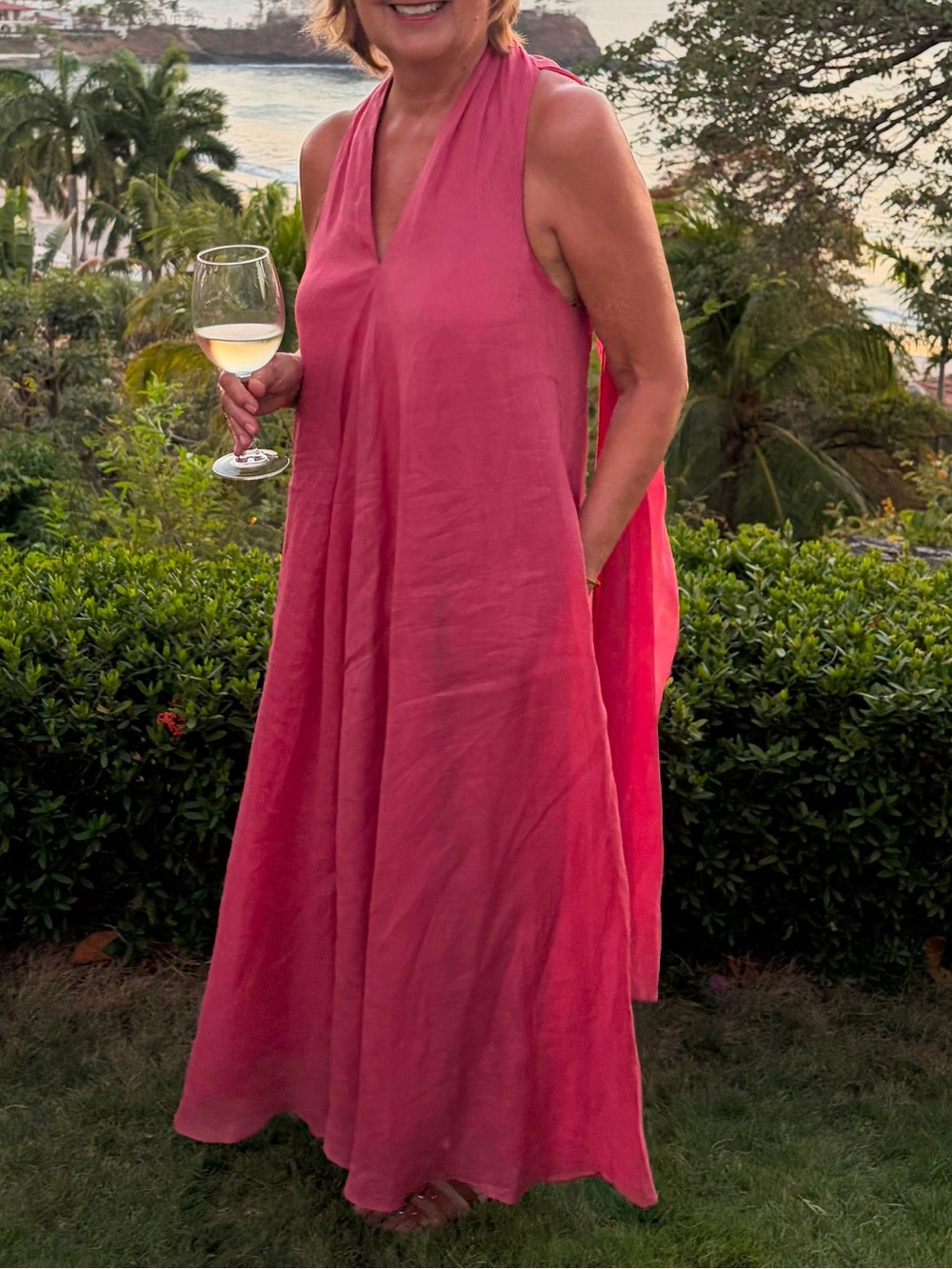 Adolfo Dominguez pink maxi dress